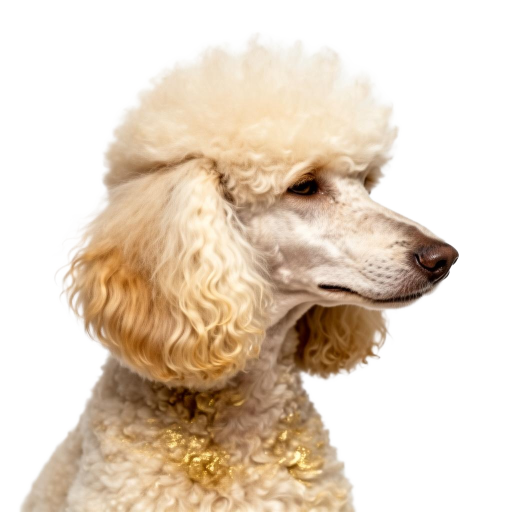 An elegant freshly groomed poodle